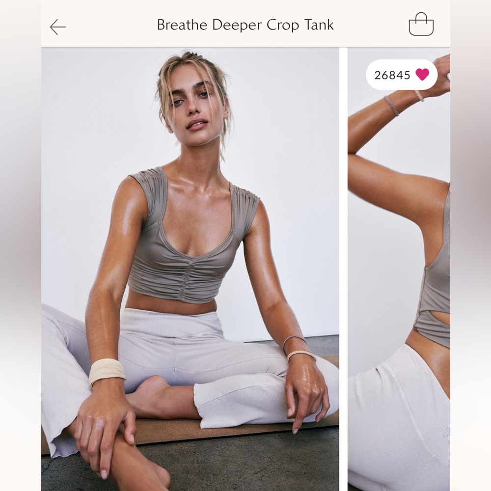 FP Movement Breathe Deeper Crop Tank in Mushroom